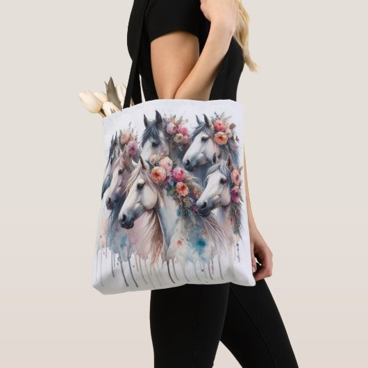Schöne florale Reittasche für Pferde Tasche (Von Nahem)