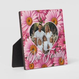 Schöne florale rosa Gänseblümchen-Personalisierung Fotoplatte