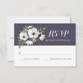 Schöne florale RSVP-Karte - lila RSVP Karte
