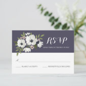 Schöne florale RSVP-Karte - lila RSVP Karte (Stehend Vorderseite)