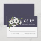 Schöne florale RSVP-Karte - lila RSVP Karte (Vorne/Hinten)