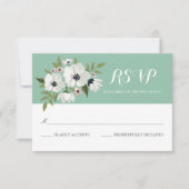 Schöne florale RSVP-Karte - Minze RSVP Karte (Vorderseite)