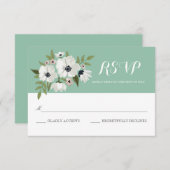 Schöne florale RSVP-Karte - Minze RSVP Karte (Vorne/Hinten)