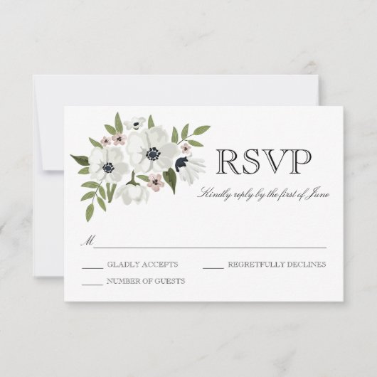 Schöne florale RSVP-Karte RSVP Karte (Vorderseite)