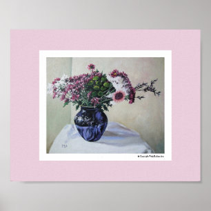 Schöne florale Stilleben rosa Blumen Fine Art Poster