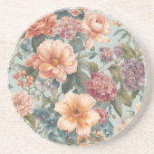 Schöne florale Vintage-Blumenmalerei Getränkeuntersetzer (Vorne)