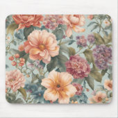 Schöne florale Vintage-Blumenmalerei Mousepad (Vorne)