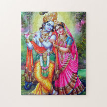 Schöne florale vintage Krishna Radha