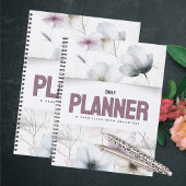 Schöne florale Watercolor-Blüten Planer