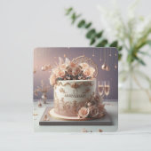 SCHÖNE FLORALISCHE JAHRESZENTRUM CAKE GREETING (Stehend Vorderseite)