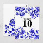 Schöne florals Royal Blue Table Sitzplätze Postkarte (Vorne/Hinten)