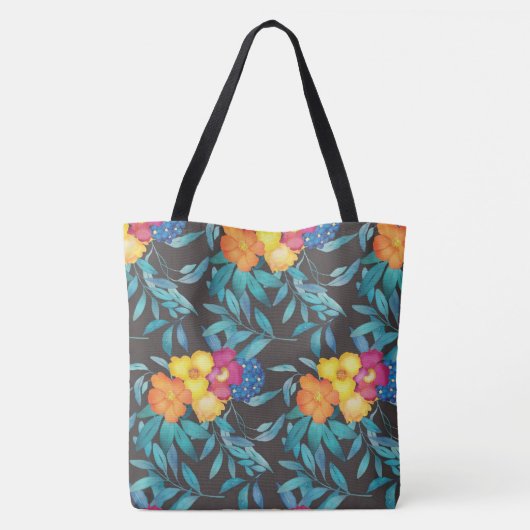 Schöne Florals Tasche (Rückseite)