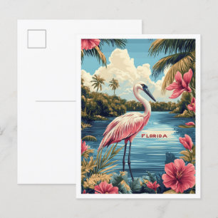 Schöne Florida USA Vintage-Illustration Reise Postkarte