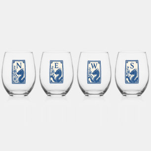 Schöne Flow-Blue-Style-Mahjong-Weingläser Weinglas Ohne Stiel