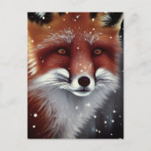 Schöne Fluffy Red Fox in Schnee Weihnachten Postkarte (Vorderseite)