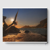 Schöne Flüge bei Sonnenuntergang Gedenkstätte "Nic Gästebuch (Rückseite)