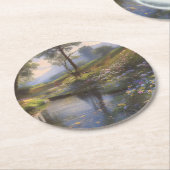 Schöne Flusslandschaft Runder Pappuntersetzer (Angewinkelt)