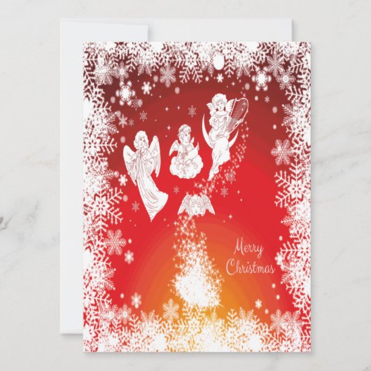 Schöne Flying Christmas Angels-White Snow Red (Vorderseite)