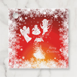 Schöne Flying Christmas Angels-White Snow Red Geschenkanhänger