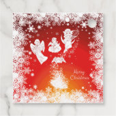 Schöne Flying Christmas Angels-White Snow Red Geschenkanhänger (Rückseite)