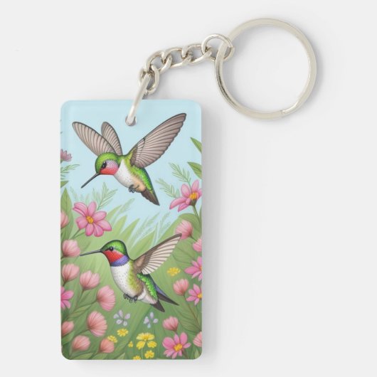 Schöne Flying Humminbirds Schlüsselanhänger (Rückseite)