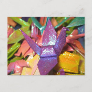 Schöne Foil Handmade Paper Birds Postkarte