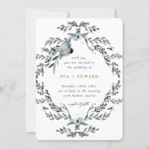 Schöne Foliage Wreath Calligraphy Wedding