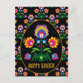 🐤 🌹 Schöne Folklore Pysanka Ostereier Postkarte (Vorderseite)