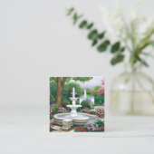 Schöne Fontäne Grafik Quadratische Visitenkarte (Stehend Vorderseite)