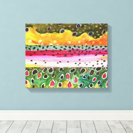 Schöne Forelle Kunst Leinwanddruck (Insitu (Holzboden))
