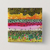 Schöne Forellenfelle - Bach, Regenbogen, Braunfisc Button (Vorderseite)