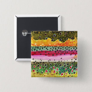 Schöne Forellenfelle - Bach, Regenbogen, Braunfisc Button