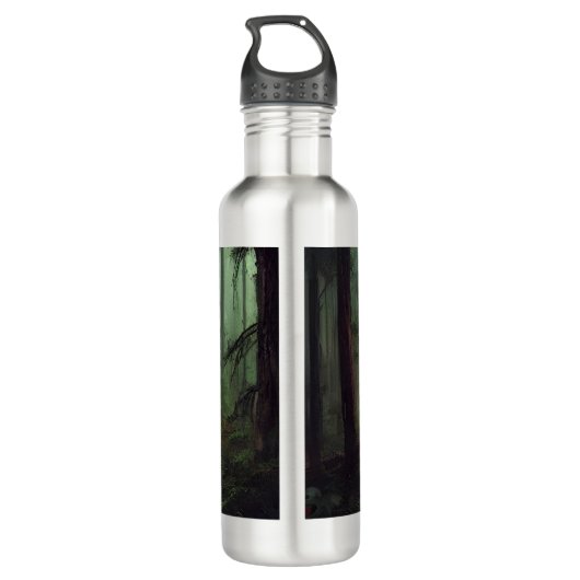 Schöne Forest Path Digitales Kunstwerk Edelstahlflasche (Rückseite)
