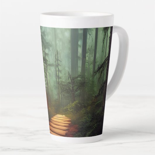 Schöne Forest Path Digitales Kunstwerk Milchtasse (Rechte Ecke)