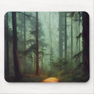Schöne Forest Path Digitales Kunstwerk Mousepad