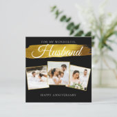 Schöne Foto-Ehemann-Jubiläumskarte Dankeskarte (Stehend Vorderseite)