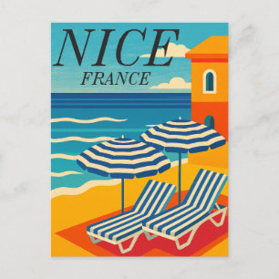 Schöne Frankreich Côte d'Azur Strand Vintage Reise Postkarte