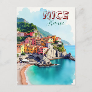 Schöne Frankreich Kunstwerk Reiseort Illustration Postkarte