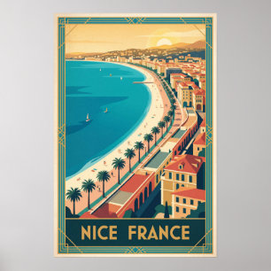Schöne Frankreich Vintage Negresco Riviera Illustr Poster