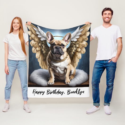 Schöne französische Bulldog & Angel Wings Fleecedecke (Beispiel)