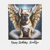 Schöne französische Bulldog & Angel Wings Fleecedecke (Vorderseite)