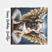 Schöne französische Bulldog & Angel Wings Fleecedecke (Vorderseite (Horizontal))