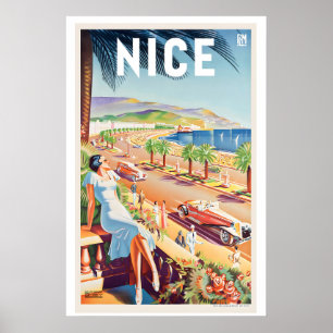 Schöne Französische Riviera Frankreich Vintage-Rei Poster