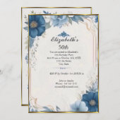 Schöne französische Vintag 50. Geburtstagsparty Einladung (Vorne/Hinten)