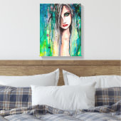 Schöne Frau Abstrakt Portrait Fantasy Kunst, Dicht Leinwanddruck (Insitu (Schlafzimmer))