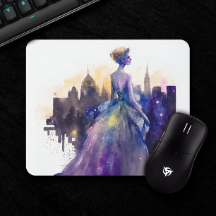 Schöne Frau Abstrakte Stadtprinzessin Mousepad