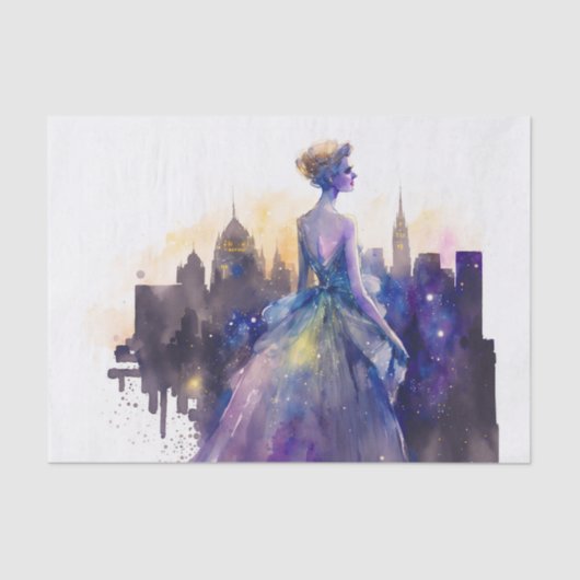 Schöne Frau | Abstrakte Stadtprinzessin Seidenpapier (Vorderseite)