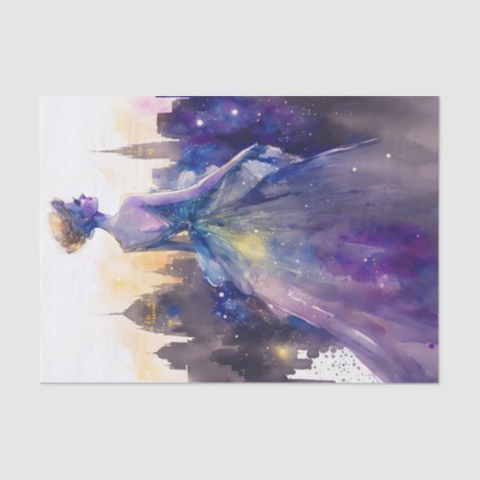 Schöne Frau | Abstrakte Stadtprinzessin Seidenpapier (Vorderseite)