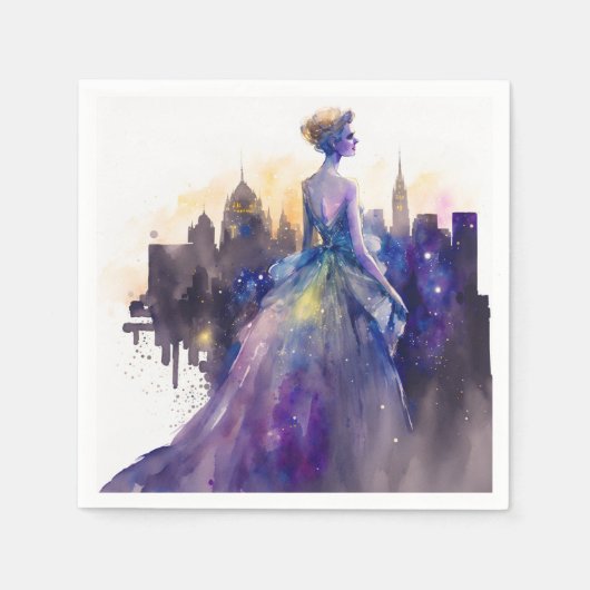 Schöne Frau | Abstrakte Stadtprinzessin Serviette (Vorderseite)