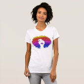 Schöne Frau | Afro Natural Hairstyle | Regenbogen T-Shirt (Vorne ganz)